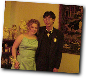 Susan and I before prom all dressed up